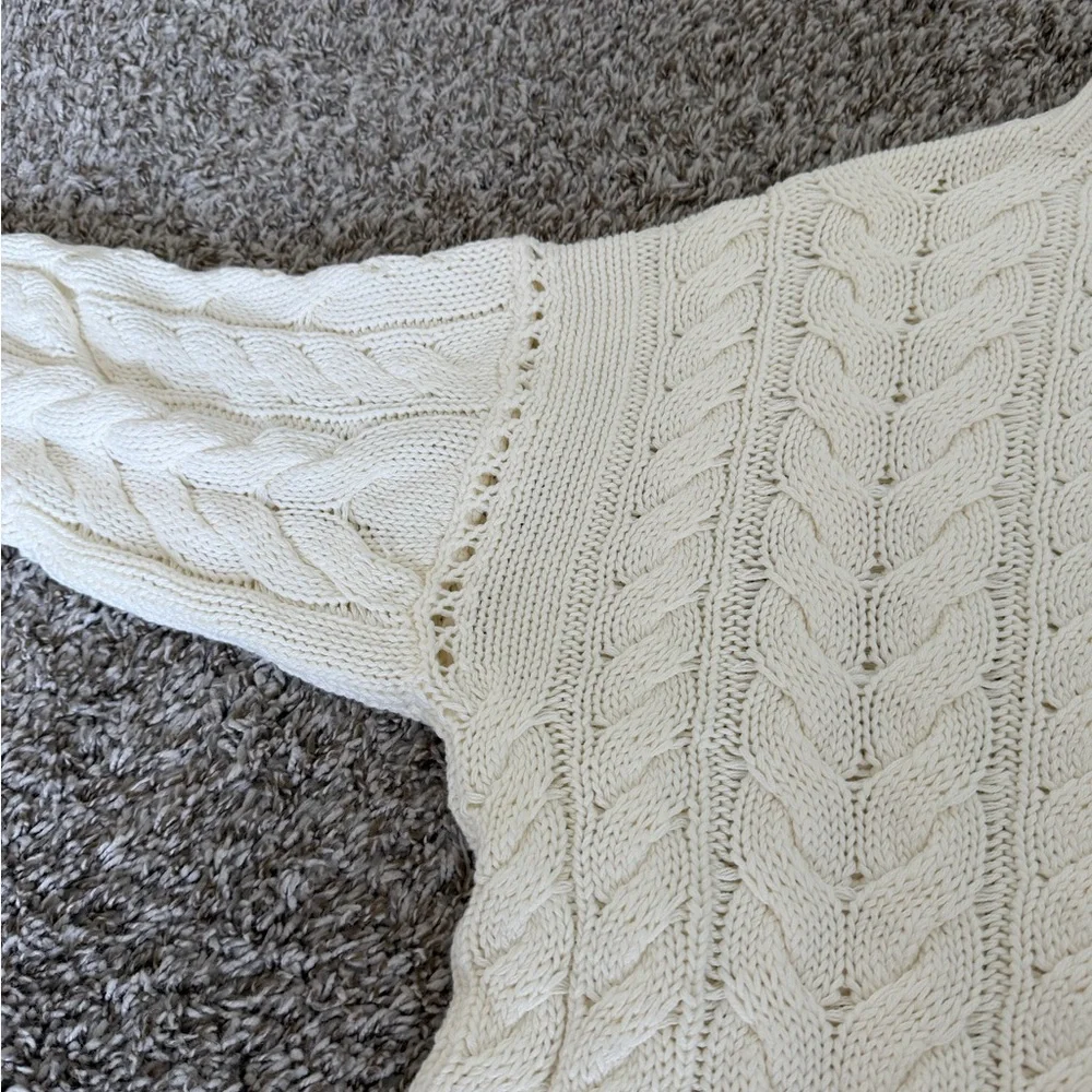 J. Crew Cream Cable Knit Rollneck sweater